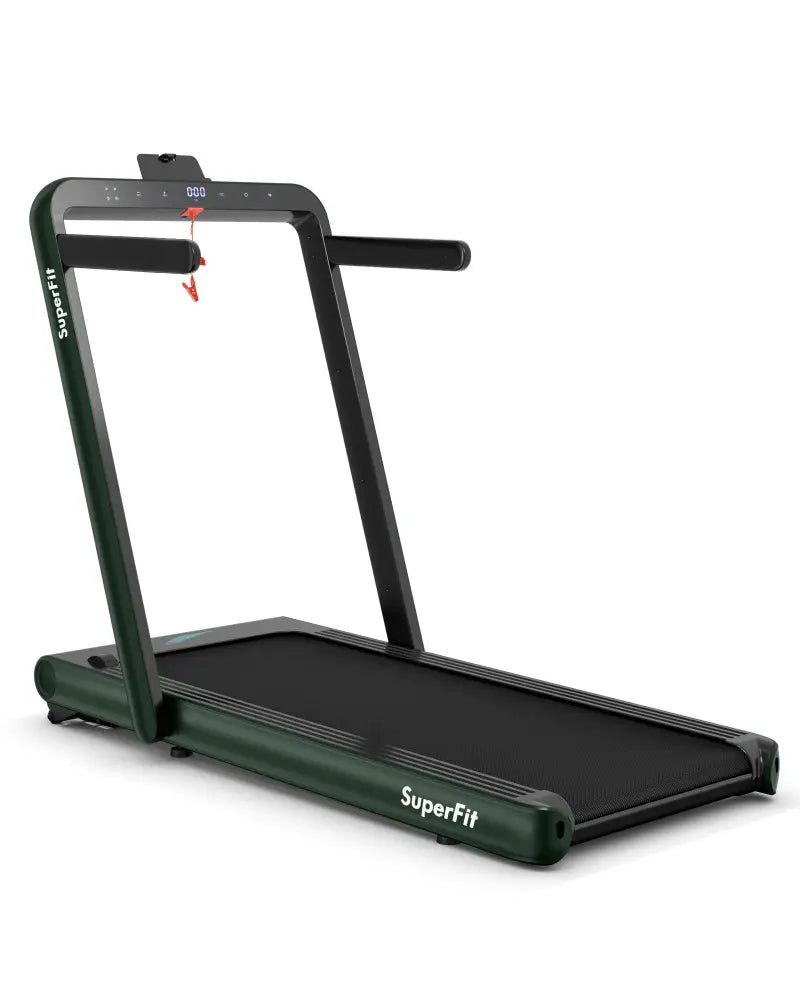 4.75HP 2 In 1 Folding Treadmill with Remote APP Control-Green - Green - Treadmills
