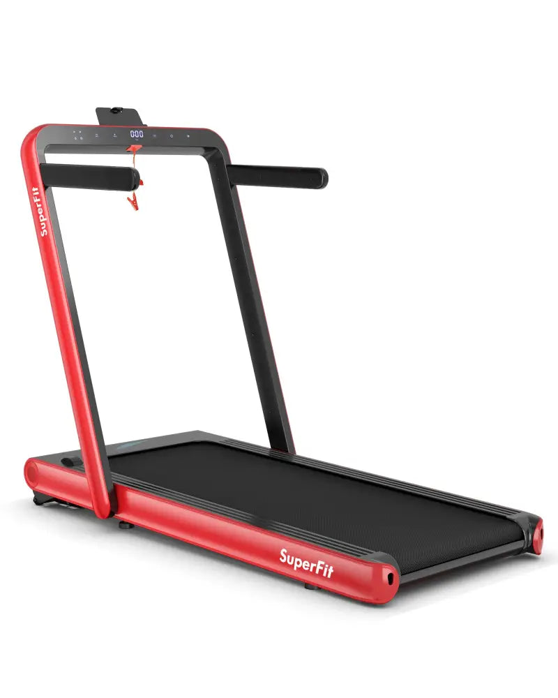 4.75HP 2 In 1 Folding Treadmill with Remote APP Control-Red - Red - Treadmills