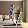 4.75HP 2 In 1 Folding Treadmill with Remote APP Control-Silver - Silver - Treadmills