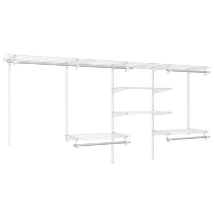 4-8 Feet Closet Organizers and Storage System with Hanging Rod for Laundry Bedroom-White Costway