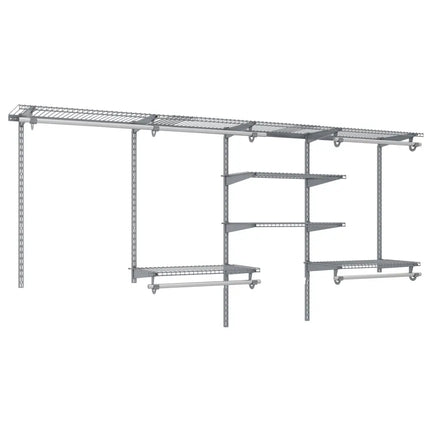 4-8 Feet Closet Organizers and Storage System with Hanging Rod for Laundry Bedroom-Grey Costway