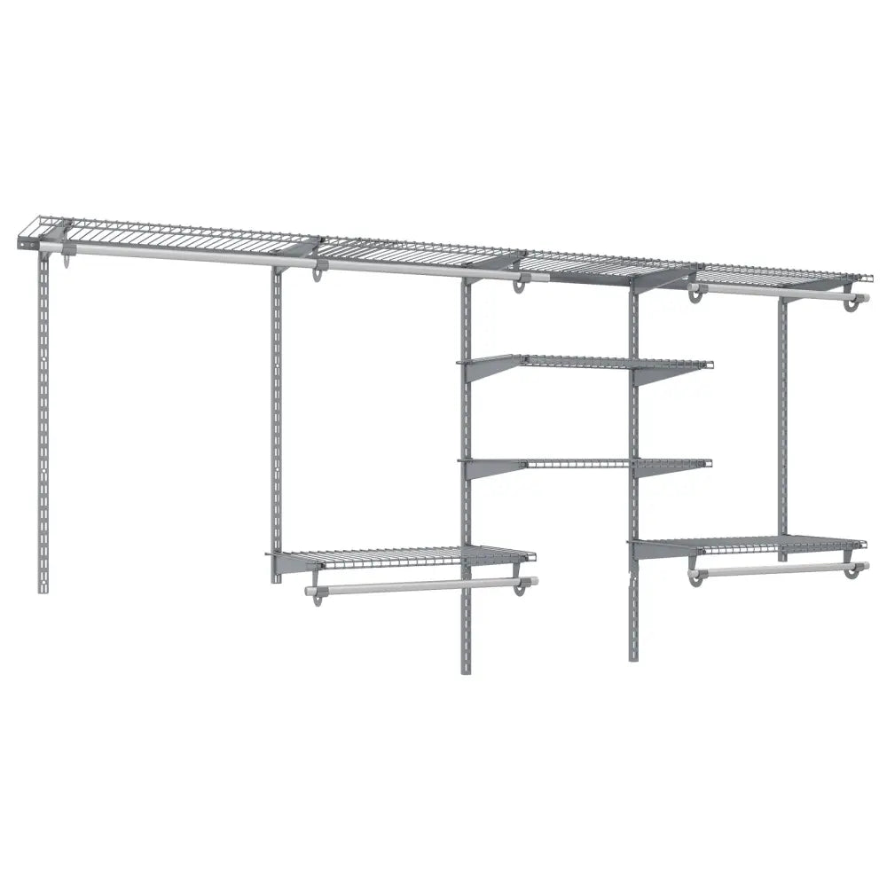 4-8 Feet Closet Organizers and Storage System with Hanging Rod for Laundry Bedroom-Grey - Gray - Coat Racks & Hall Trees