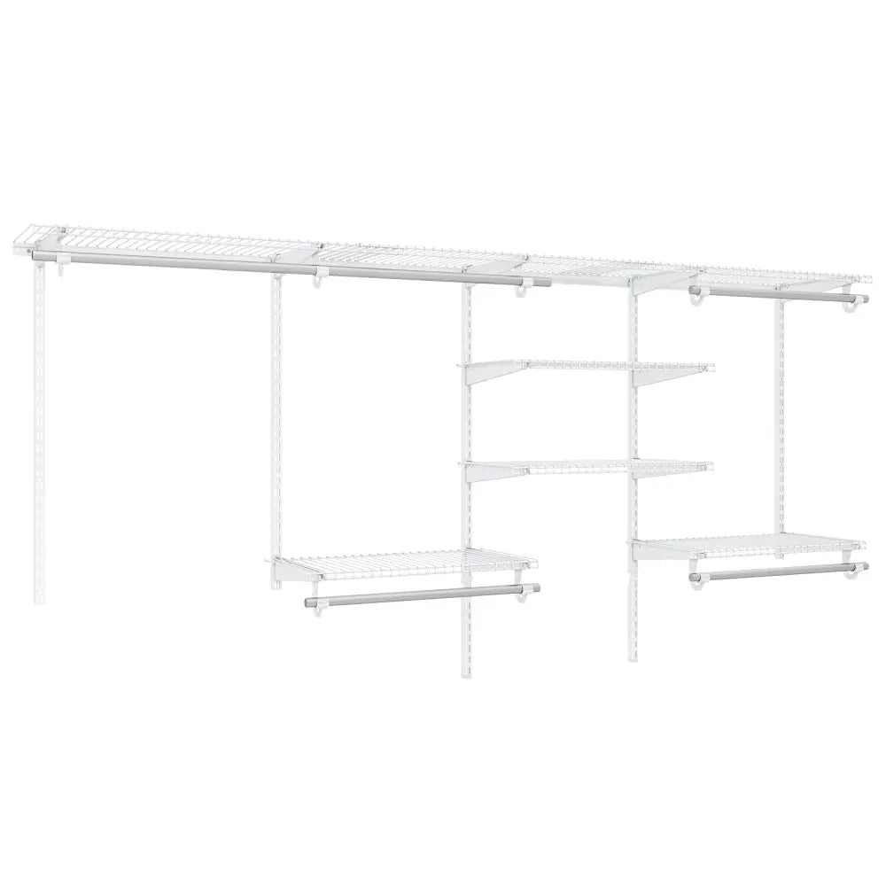 4-8 Feet Closet Organizers and Storage System with Hanging Rod for Laundry Bedroom-White - White - Coat Racks & Hall