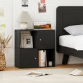 4-Cube Bookcase 3-Tier Bookshelf with Dual Anti-Tipping Kits and 2 Cabinets-Black - Black - Bookcases