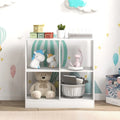4-Cube Kids Bookcase with Open Shelves-White - White - Kids Storage