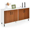 4-Door Kitchen Buffet Sideboard for Dining Room and Kitchen-White - White - Sideboards Cabinets & Buffets