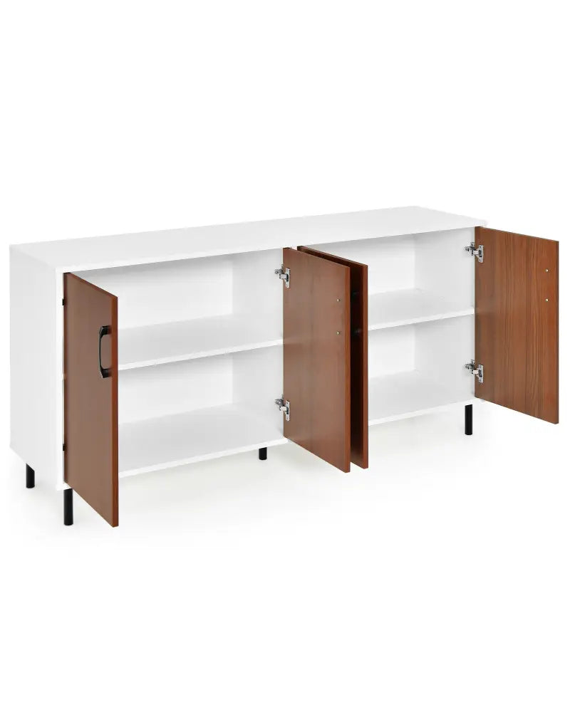 4-Door Kitchen Buffet Sideboard for Dining Room and Kitchen-White - White - Sideboards Cabinets & Buffets
