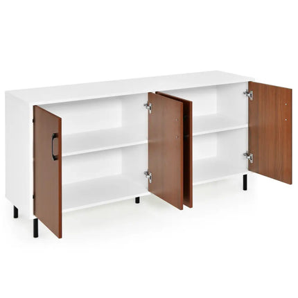 4-Door Kitchen Buffet Sideboard for Dining Room and Kitchen-White Costway