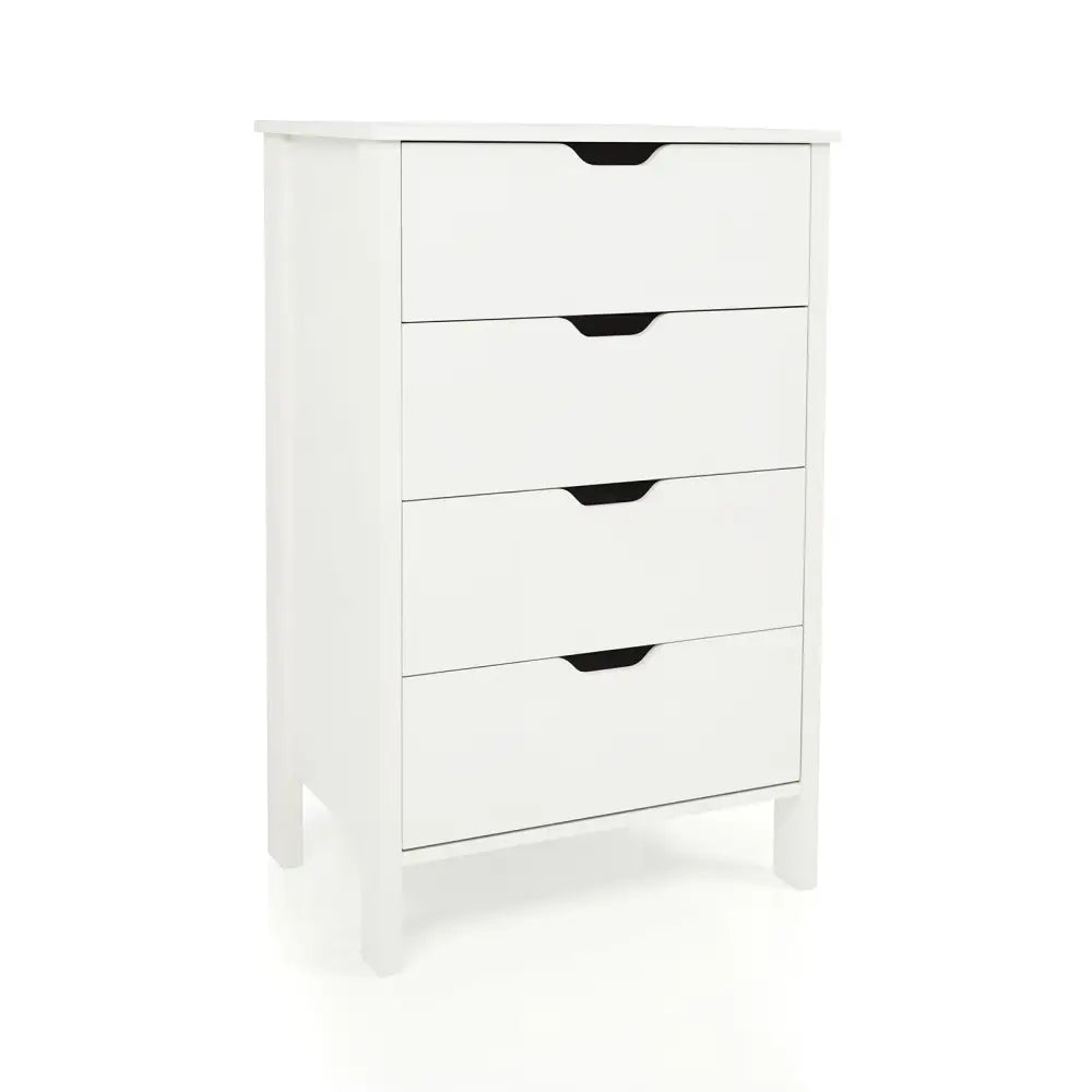 4-Drawer Dresser Wooden Nightstand with Anti-Tipping Kits-White - White - Dressers & Chests
