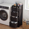 4-Drawer Freestanding Floor Cabinet with Anti-Toppling Device-Dark Brown - Dark Brown - Floor Cabinets