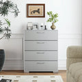4 Drawer Storage Cabinet with Metal Legs Handles with Anti-Toppling Devices-Gray - Gray - Cabinets & Chests