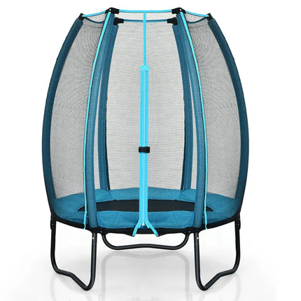 4 Feet Kids Trampoline Recreational Bounce Jumper with Enclosure Net-Blue - Blue - Trampolines