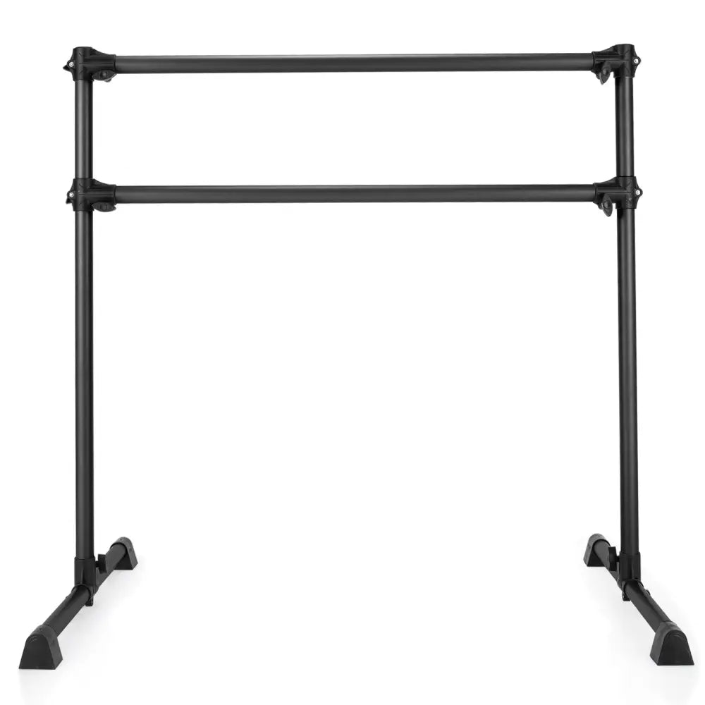 4 Feet Portable Double Freestanding Barre Dancing Stretching-Black - Black - Yoga Accessories