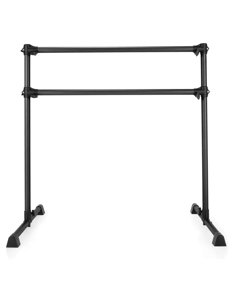 4 Feet Portable Double Freestanding Barre Dancing Stretching-Black - Black - Yoga Accessories