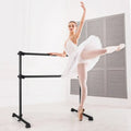 4 Feet Portable Double Freestanding Barre Dancing Stretching-Black - Black - Yoga Accessories