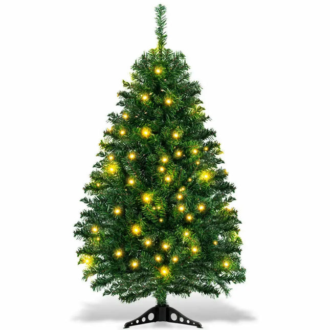 4 Feet Tabletop Artificial Christmas Tree with LED Lights - Green - Christmas Tree