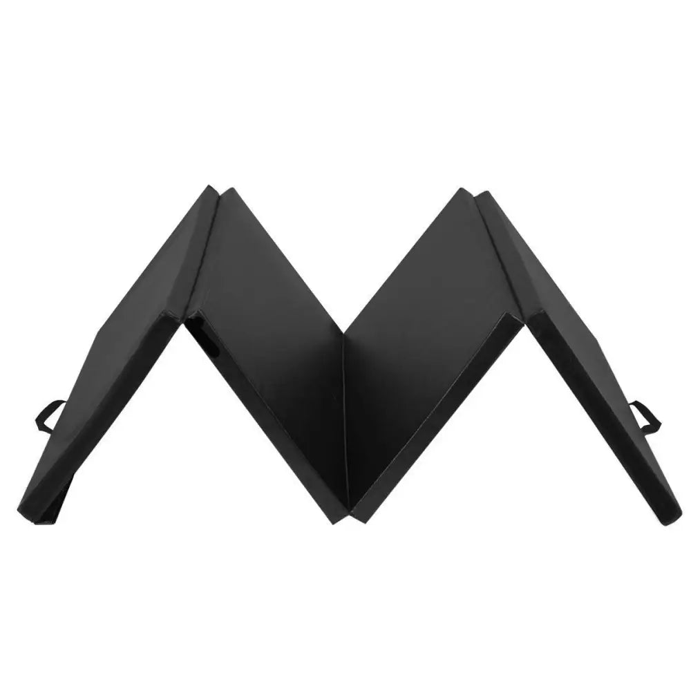 4 Feet x 10 Feet Thick Folding Panel Gymnastics Mat-Black - Black - Yoga & Gym Mats