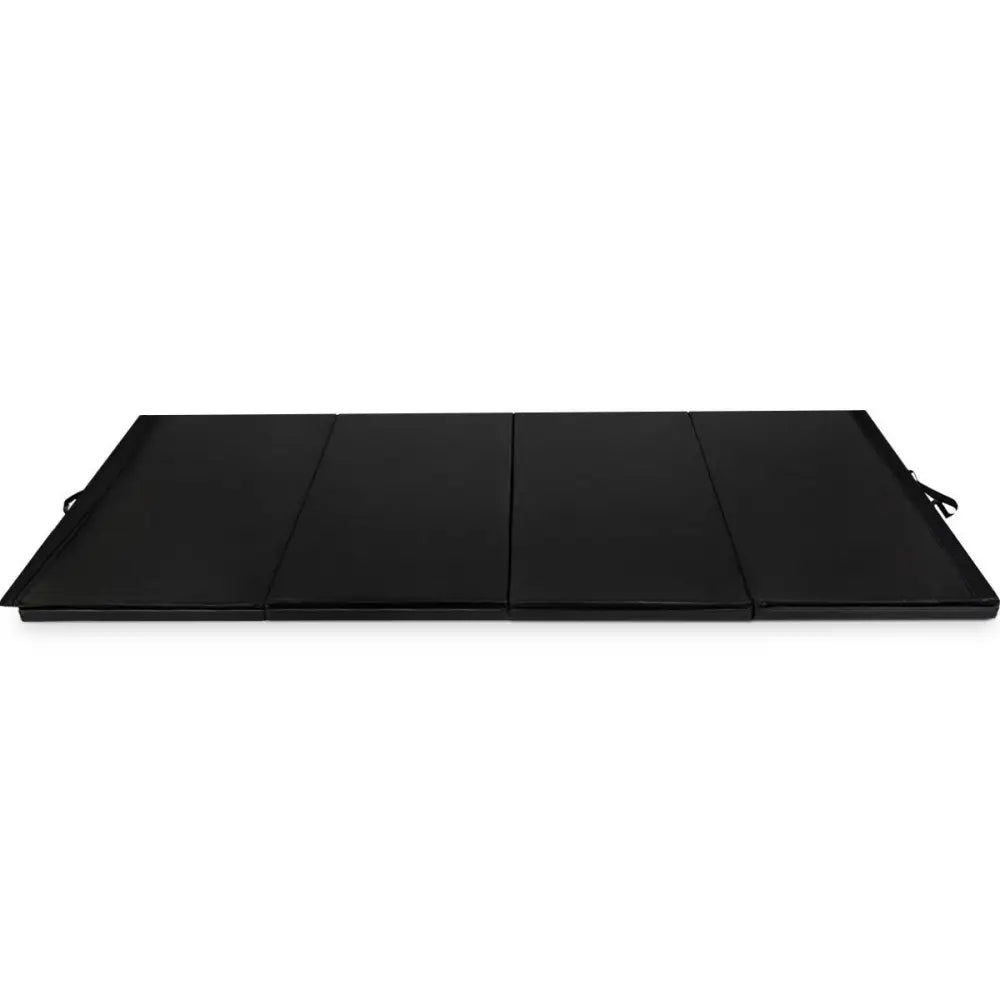 4 Feet x 10 Feet Thick Folding Panel Gymnastics Mat-Black - Black - Yoga & Gym Mats