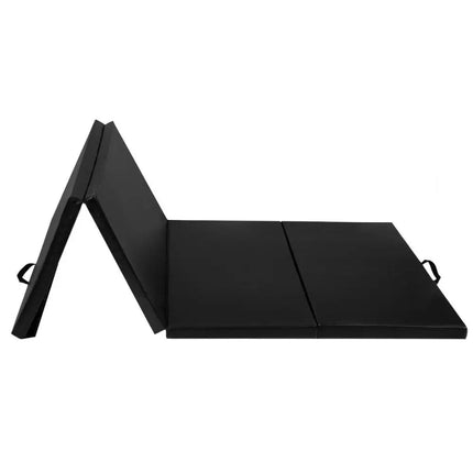4 Feet x 10 Feet Thick Folding Panel Gymnastics Mat-Black - Black - Yoga & Gym Mats