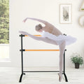 4 Foot Portable Freestanding Double Ballet Barre-Black - Black - Sport Equipments