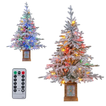 4 FT Artificial Christmas Tree Potted Xmas Tree with 180 Branch Tips Holiday Decoration Tree-Set of 1 - Christmas Tree