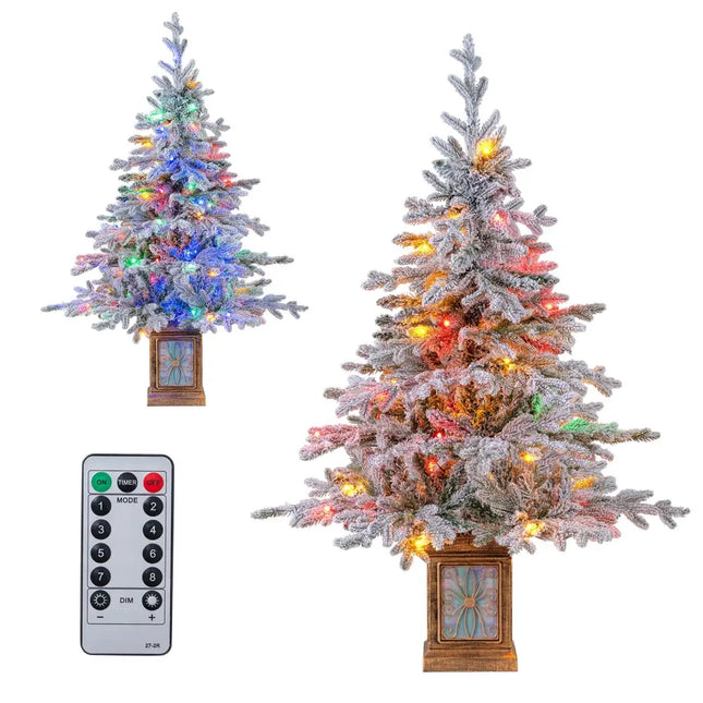 4 FT Artificial Christmas Tree Potted Xmas Tree with 180 Branch Tips Holiday Decoration Tree-Set of 1 - Christmas Tree