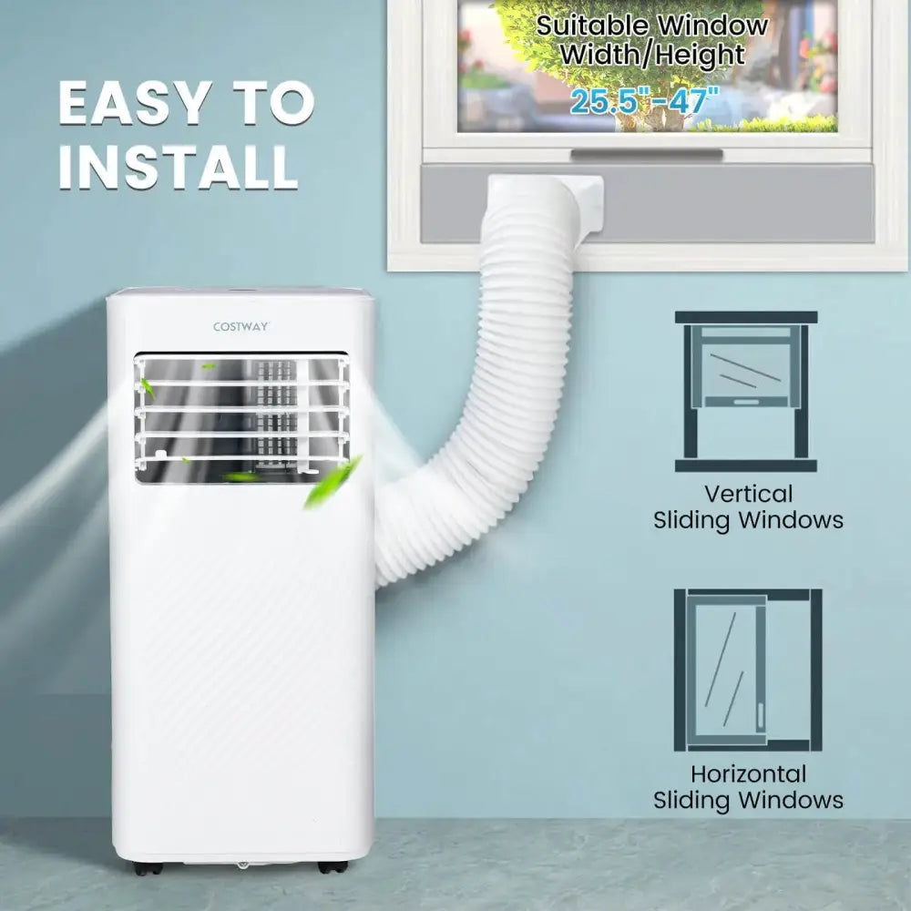 4-in-1 8000 BTU Air Conditioner with Cool Fan Dehumidifier and Sleep Mode-White Costway