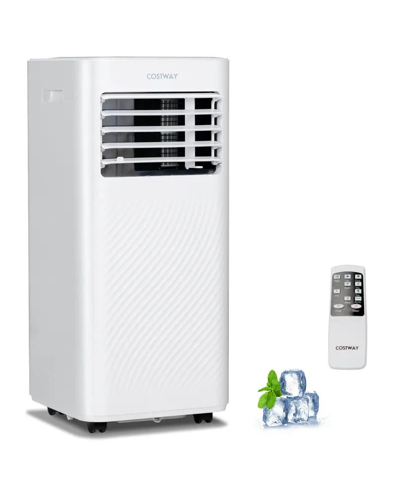 4-in-1 8000 BTU Air Conditioner with Cool Fan Dehumidifier and Sleep Mode-White - White - Portable Air Conditioners