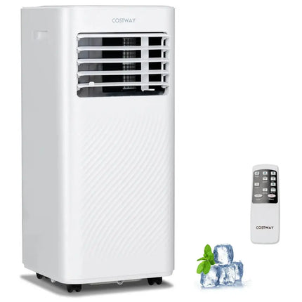 4-in-1 8000 BTU Air Conditioner with Cool Fan Dehumidifier and Sleep Mode-White Costway