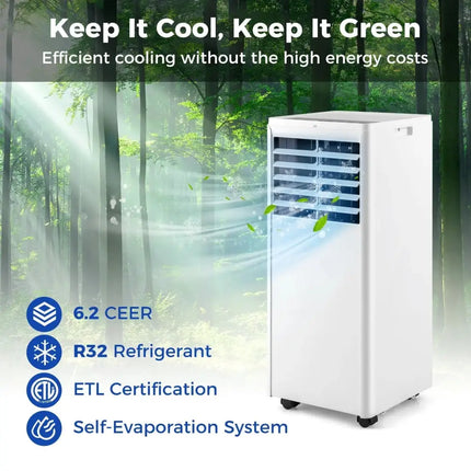 4-in-1 8000 BTU Portable Air Conditioner with Fan and Dehumidifier Costway
