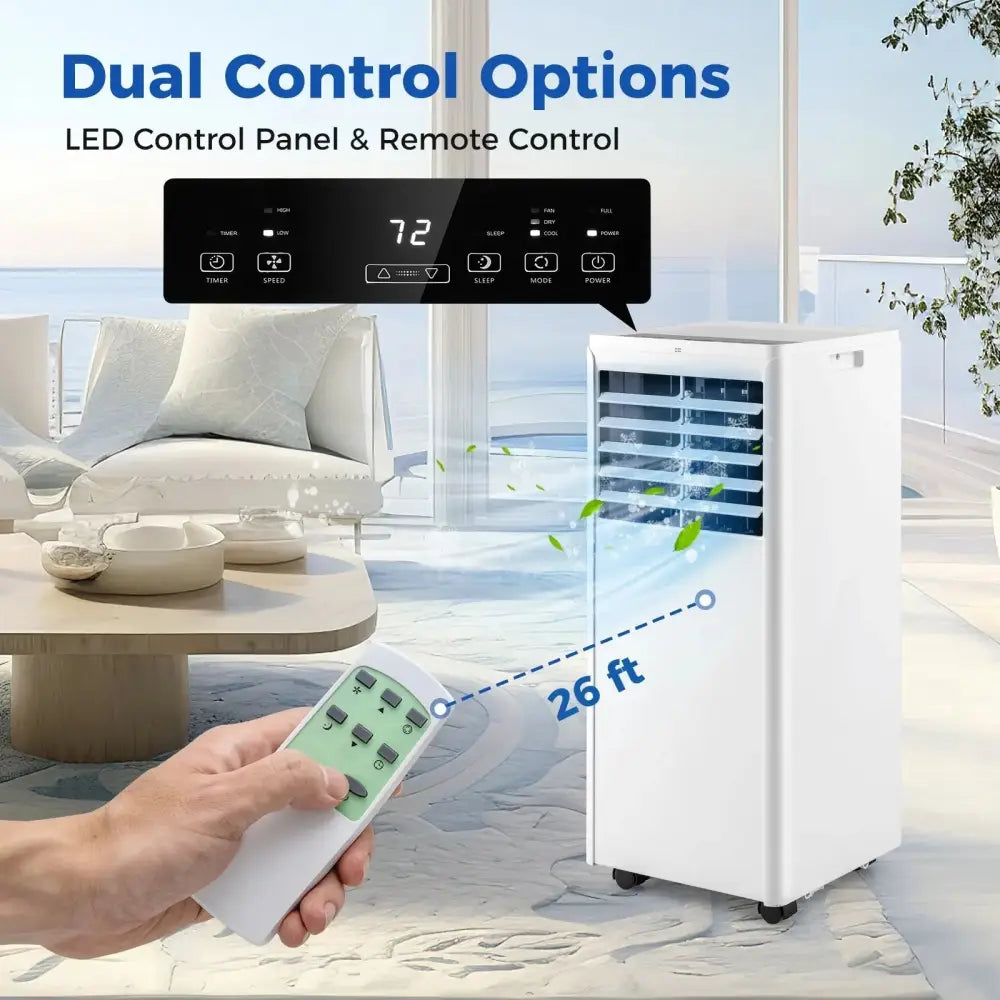 4-in-1 8000 BTU Portable Air Conditioner with Fan and Dehumidifier Costway