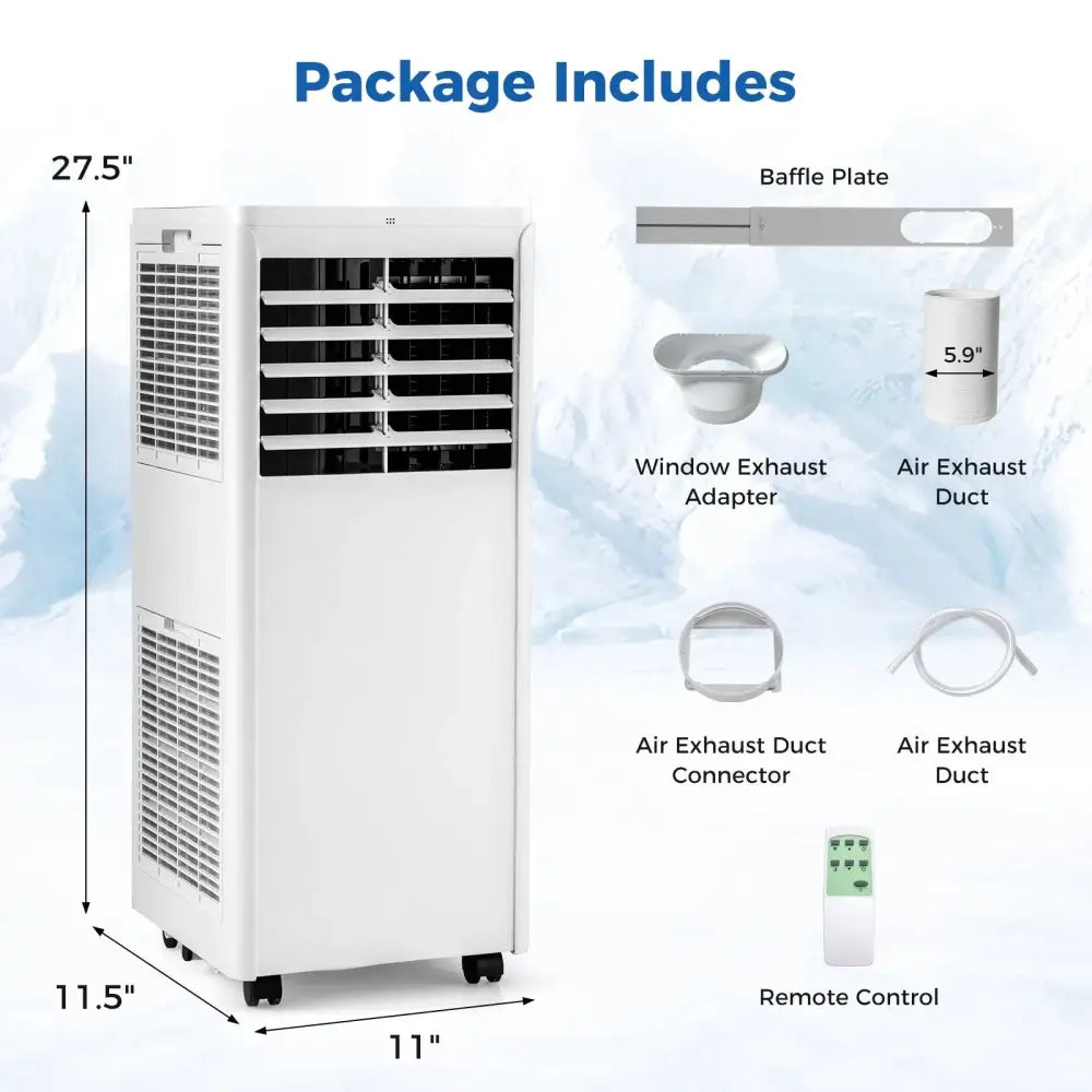 4-in-1 8000 BTU Portable Air Conditioner with Fan and Dehumidifier Costway