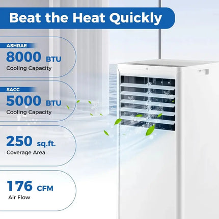 4-in-1 8000 BTU Portable Air Conditioner with Fan and Dehumidifier Costway
