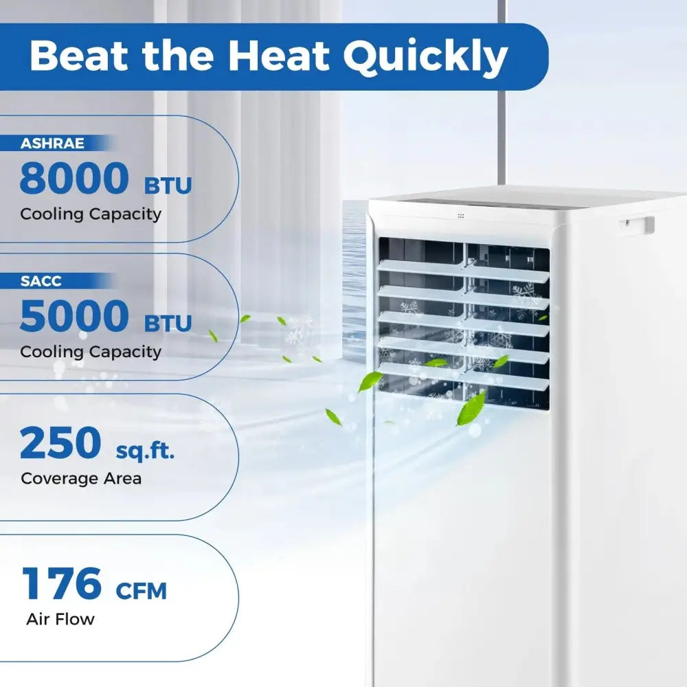 4-in-1 8000 BTU Portable Air Conditioner with Fan and Dehumidifier Costway