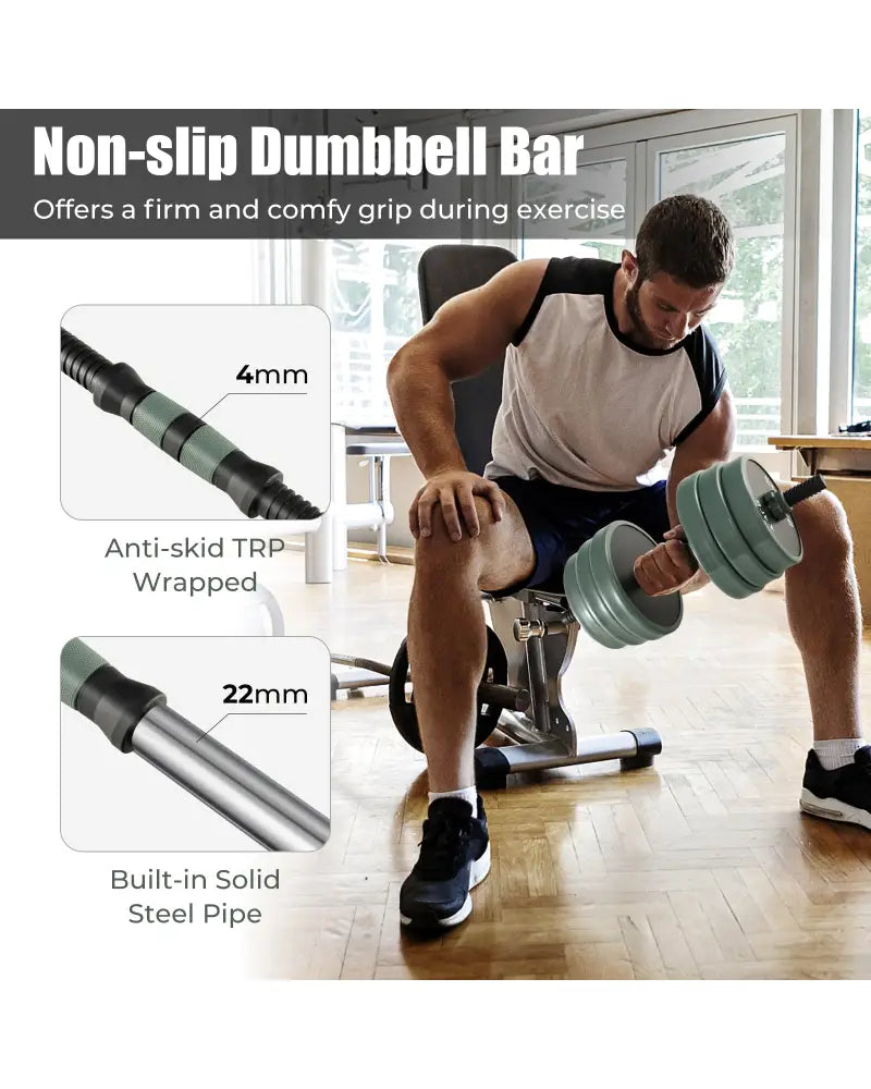 4 in 1 Adjustable Weight Dumbbell Set-Black - Black - Dumbbells