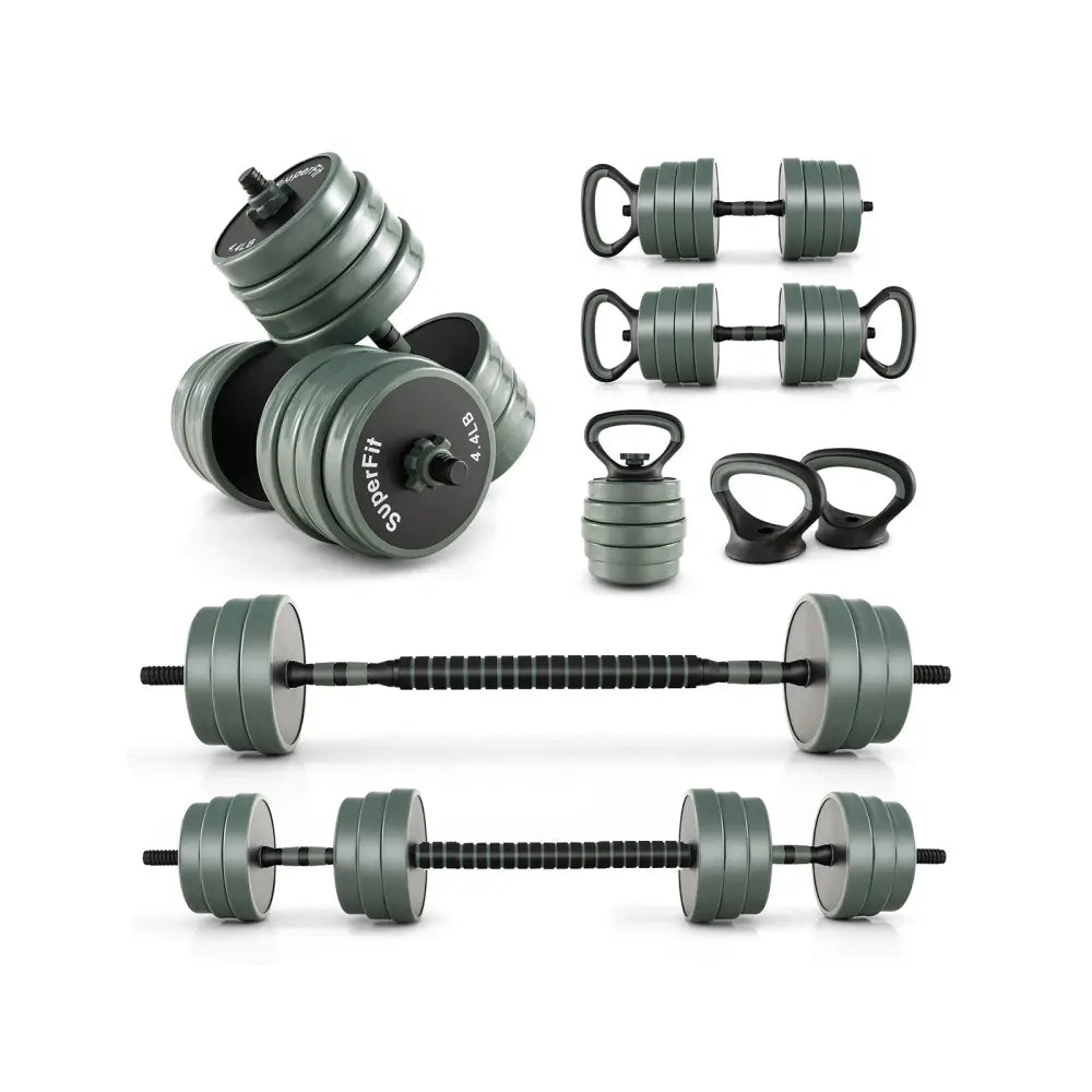 4 in 1 Adjustable Weight Dumbbell Set-Black - Black - Dumbbells