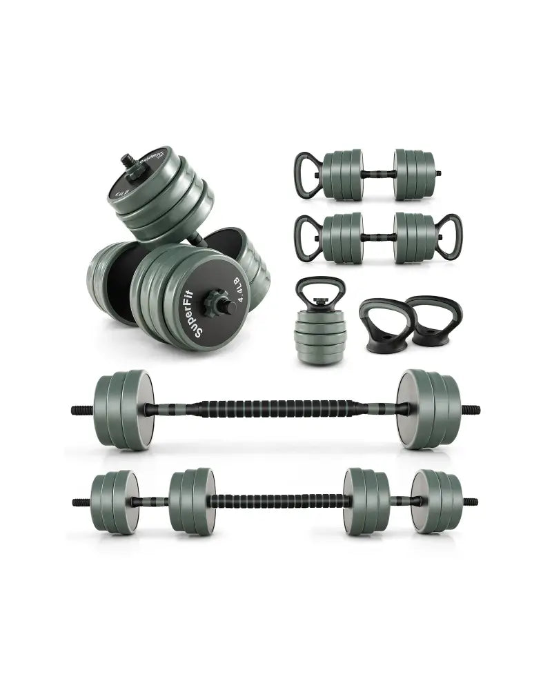 4 in 1 Adjustable Weight Dumbbell Set-Black - Black - Dumbbells