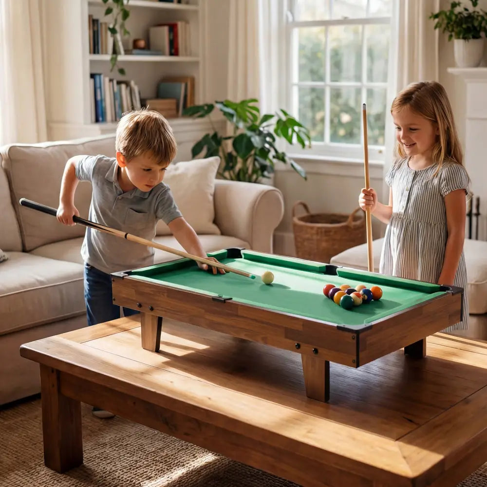 4 in 1 Combo Game Table Set with Billiards-Natural - Natural - Game Room