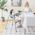 4-in-1 Convertible Baby High Chair with Removable Double Tray-Gray - Gray - High Chairs