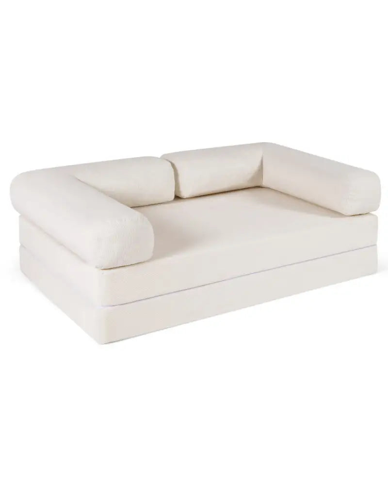 4-in-1 Convertible Folding Sofa Bed and 3-Piece Side Table Set - Living Room