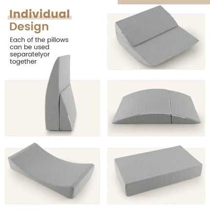 4-in-1 Convertible Folding Sofa Bed with High-Density Foam-Gray Costway