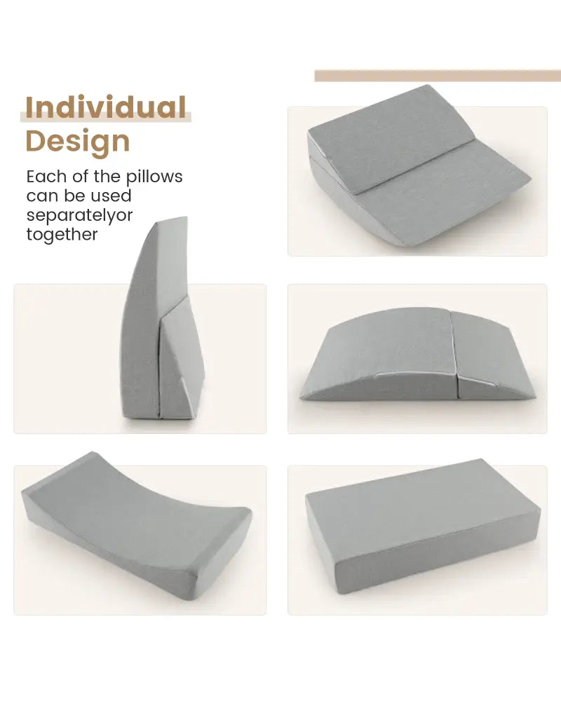 4-in-1 Convertible Folding Sofa Bed with High-Density Foam-Gray - Gray - Bedding