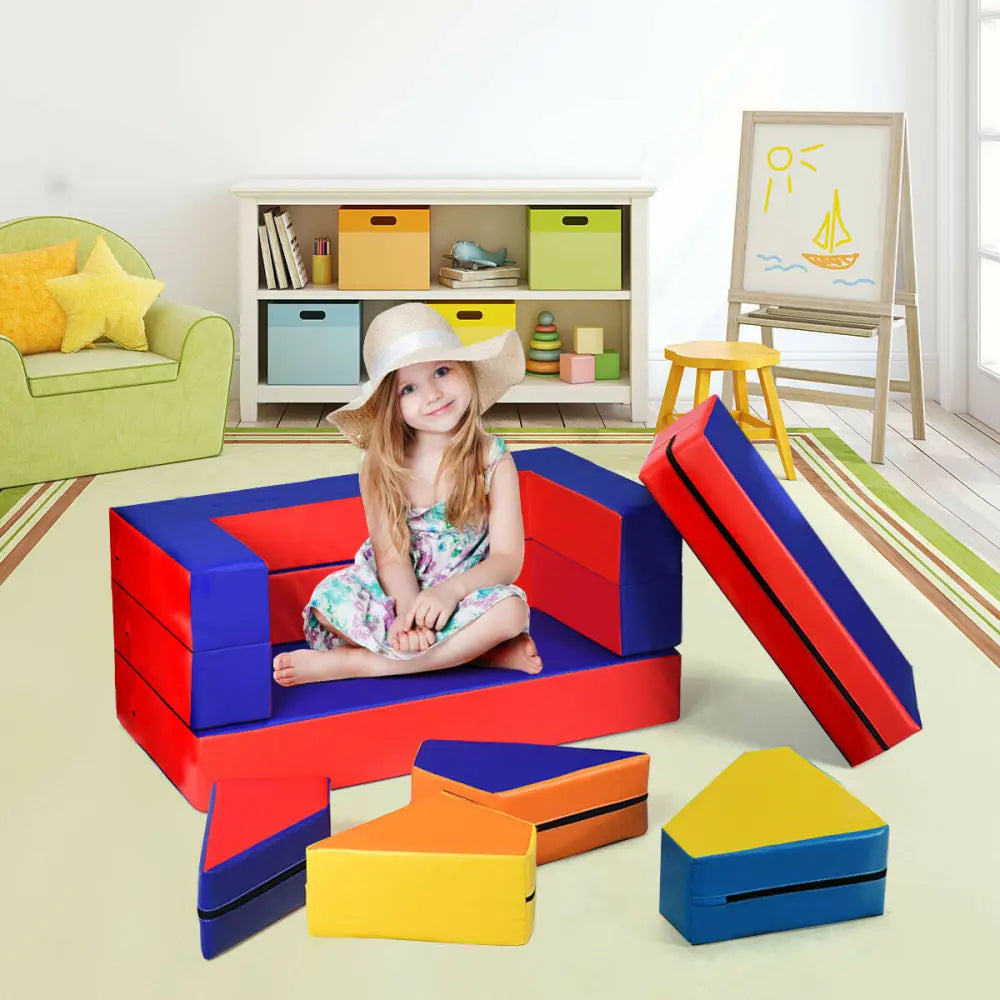 4-in-1 Crawl Climb Foam Shapes Toddler Kids Play Set - Multicolor - Kids Chairs & Seating