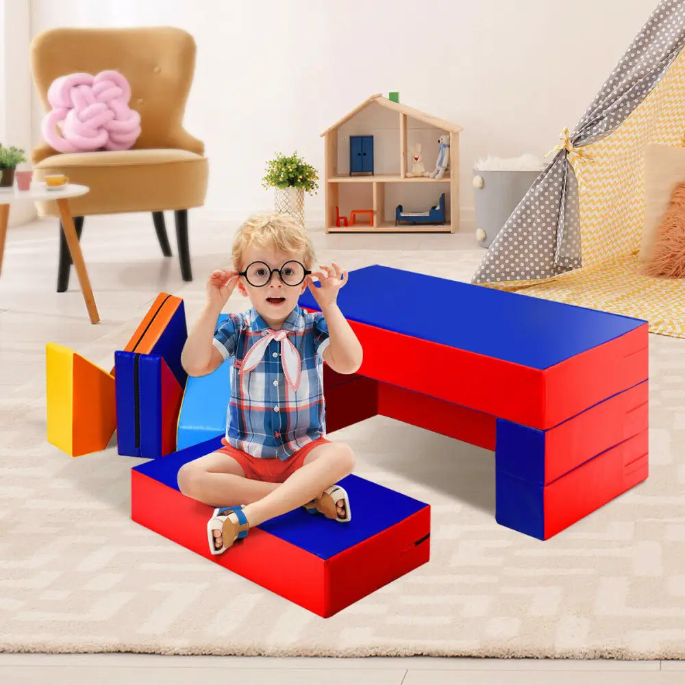 4-in-1 Crawl Climb Foam Shapes Toddler Kids Play Set - Multicolor - Kids Chairs & Seating