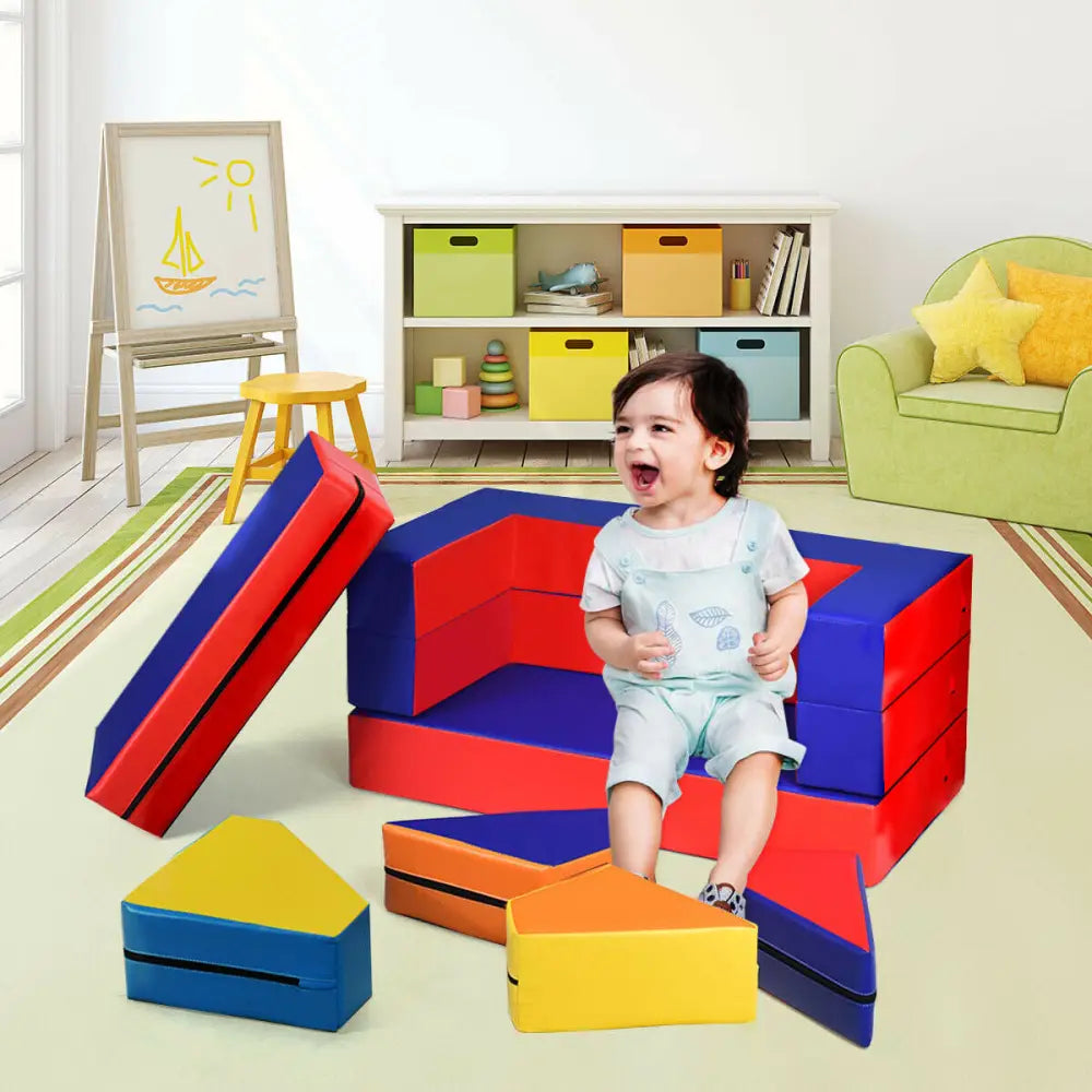4-in-1 Crawl Climb Foam Shapes Toddler Kids Play Set - Multicolor - Kids Chairs & Seating