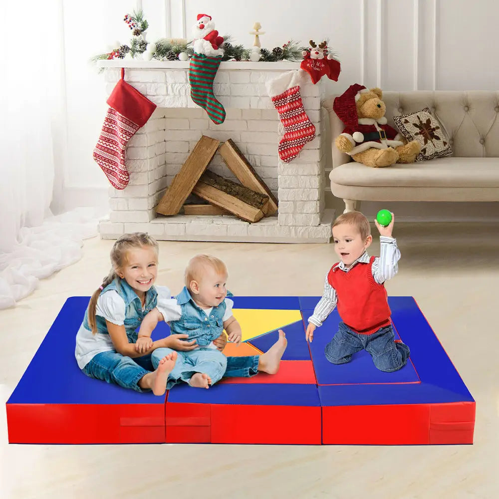 4-in-1 Crawl Climb Foam Shapes Toddler Kids Play Set - Multicolor - Kids Chairs & Seating