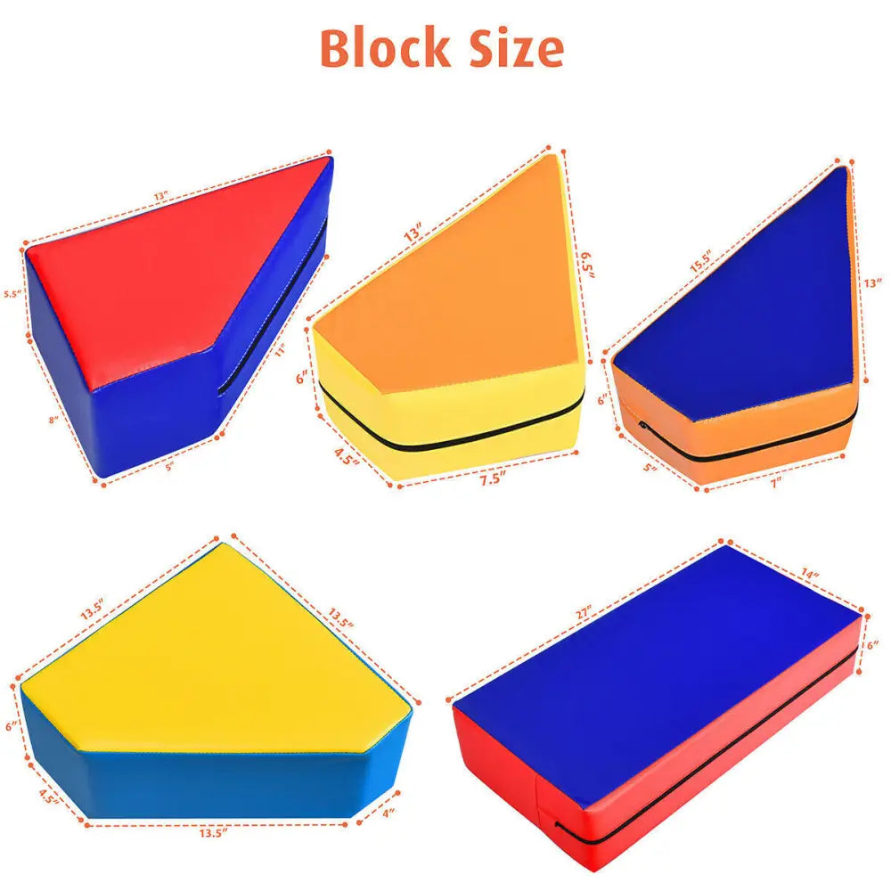 4-in-1 Crawl Climb Foam Shapes Toddler Kids Play Set - Multicolor - Kids Chairs & Seating