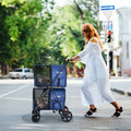 4-in-1 Double Pet Stroller with Detachable Carrier and Travel Carriage-Blue - Blue - Dog Supplies