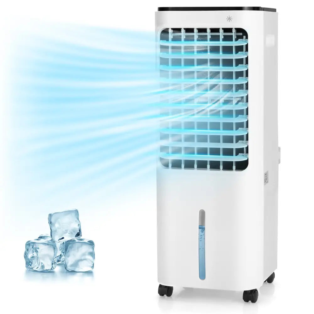 4-in-1 Evaporative Air Cooler with 12L Water Tank and 4 Ice Boxes-White - White - Air Coolers