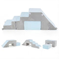 4 - in - 1 Foam Climbing Blocks Toddler Indoor Climb with Slide - Gray - Oasis Home Essentials